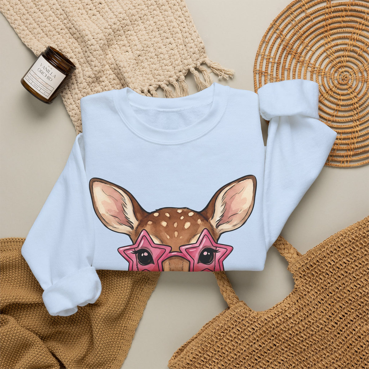 Buck Sweatshirt Moms Creature Gift Women Ink Sweatshirt Deer Sweatshirt Mother Fan Tattoo Sweatshirt Beast Graphic Fantasy Petals Sweatshirt
