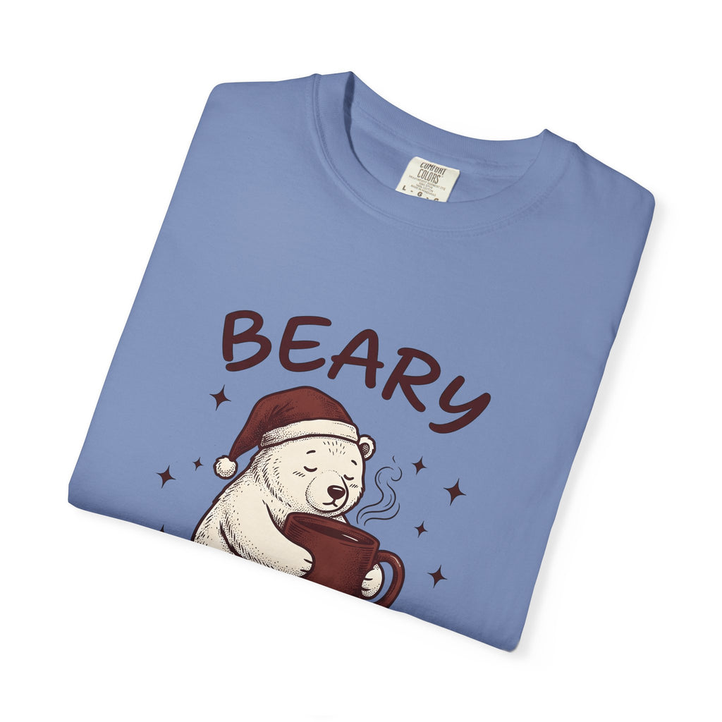 Bear T-Shirt T-Shirt Christmas Animal Gift Women Cute T-Shirt T-Shirt T-Shirt Xmas Fan Coffee T-Shirt T-Shirt Wildlife Graphic Hand Drawn Santa Hat T-Shirt