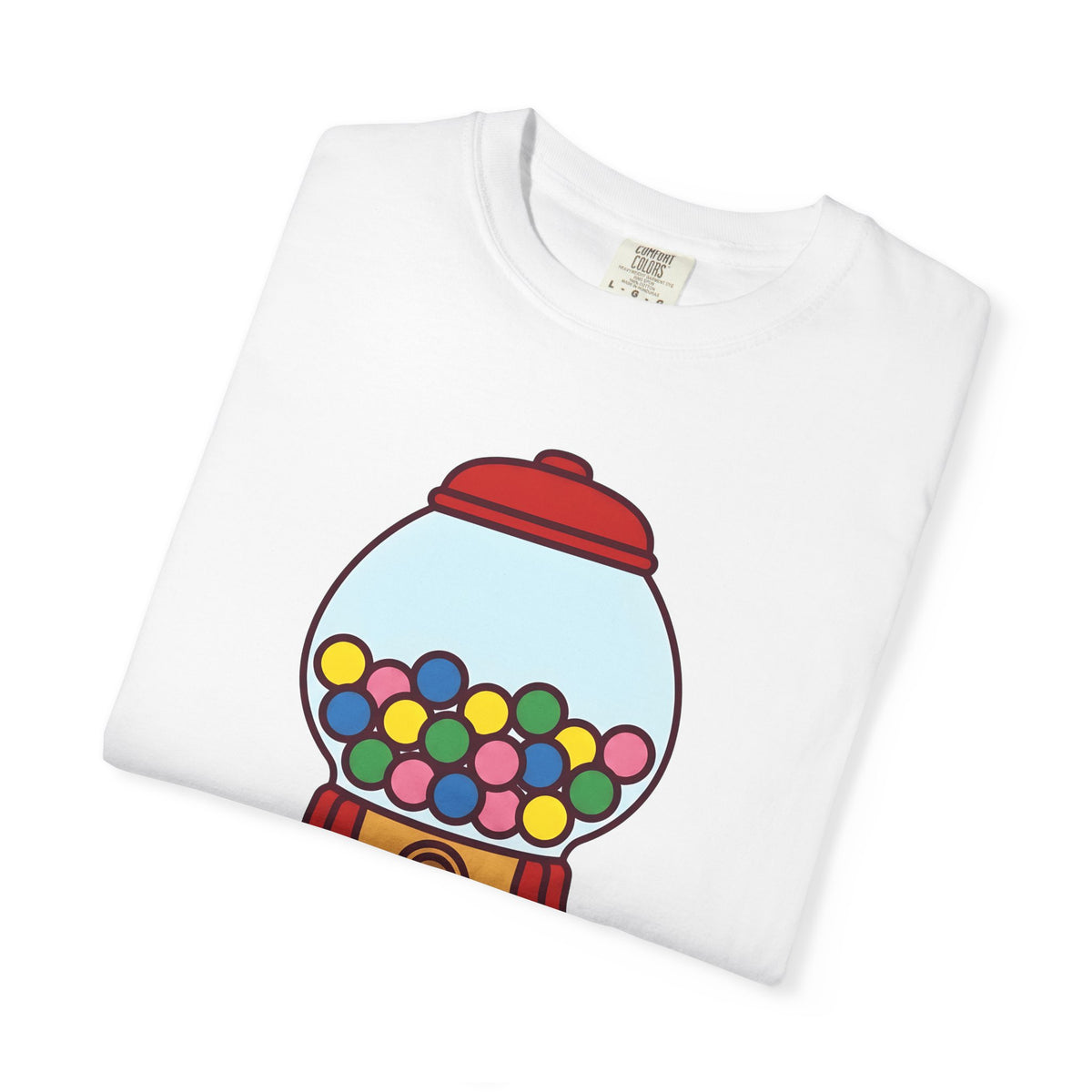 Gumball Dispenser T-Shirt Cute Classic Gift Women Cartoon T-Shirt Gumball Machine T-Shirt Adorable Fan Comic T-Shirt Retro Graphic Doodle Candy