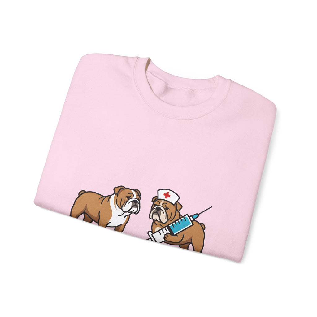 Bulldog Nurse Sweatshirt Nurses Animal Gift Women Graphic Sweatshirt Bulldog Sweatshirt Nurse Enthusiast Bulldog Graphic Sweatshirt Creature Illustration