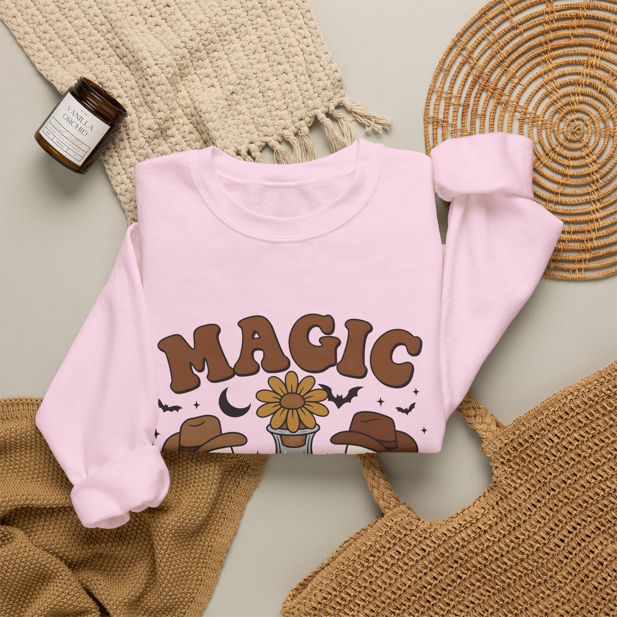 Cowboy Ghosts Sweatshirt Halloween Witchcraft Gift Women Vintage Sweatshirt Specters Sweatshirt Horror Fan Occult Graphic Sweatshirt Retro Potion Bottle Sweatshirt