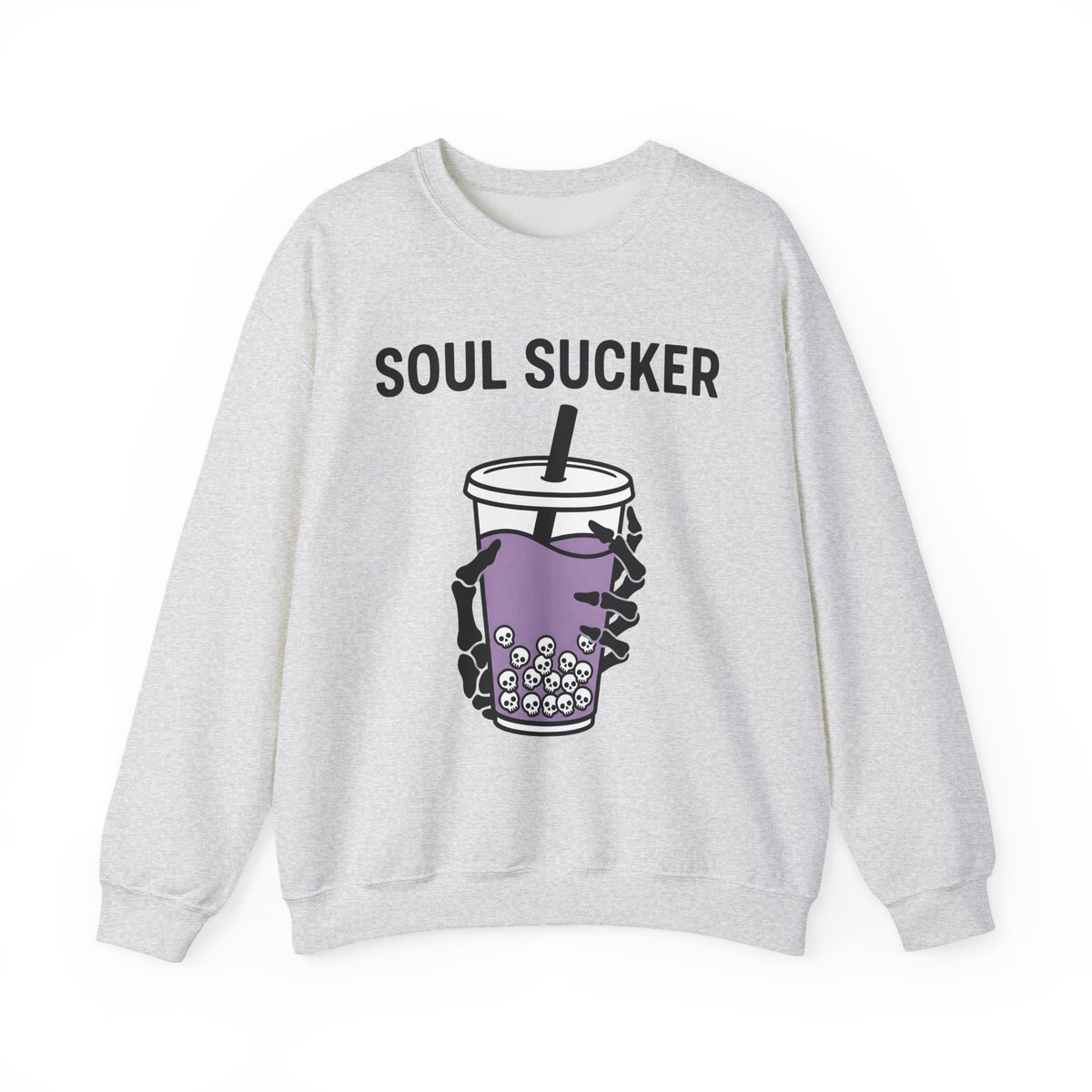 Skeleton Claw Tea Sweatshirt Drinks Dark Gift Women Modern Print Sweatshirt Bone Tea Sweatshirt Beverage Fan Graphic Design Illustration Comic Skull Sweatshirt