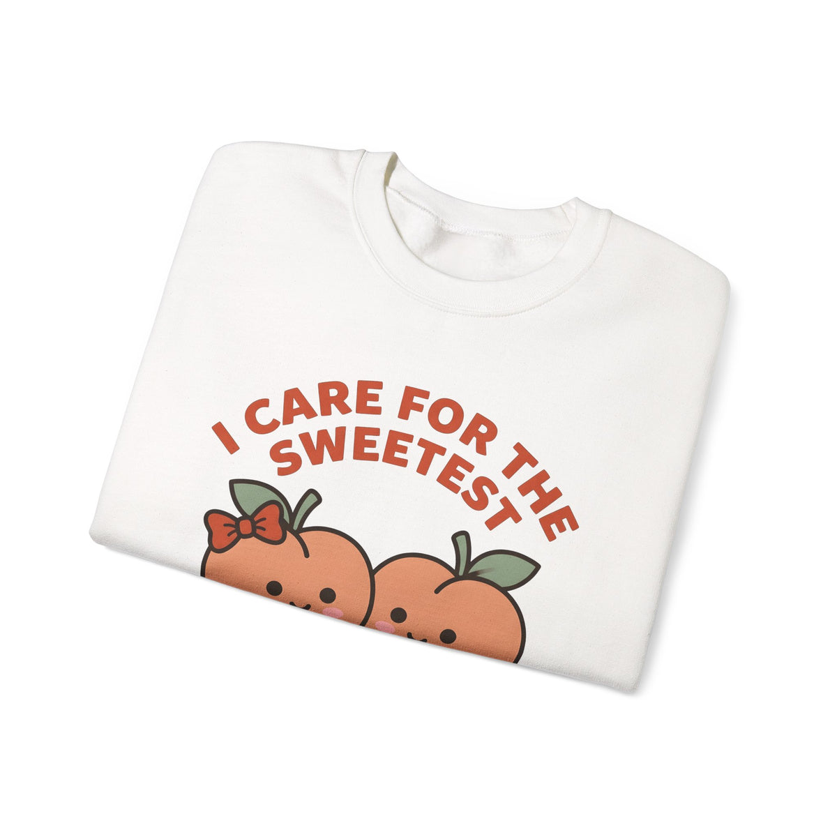 Adorable Peach Design Sweatshirt Nurses Gratitude Gift Women Chibi Sweatshirt Peach Sweatshirt Nurse Enthusiast Cartoon Sweatshirt Appreciation Graphic Comic