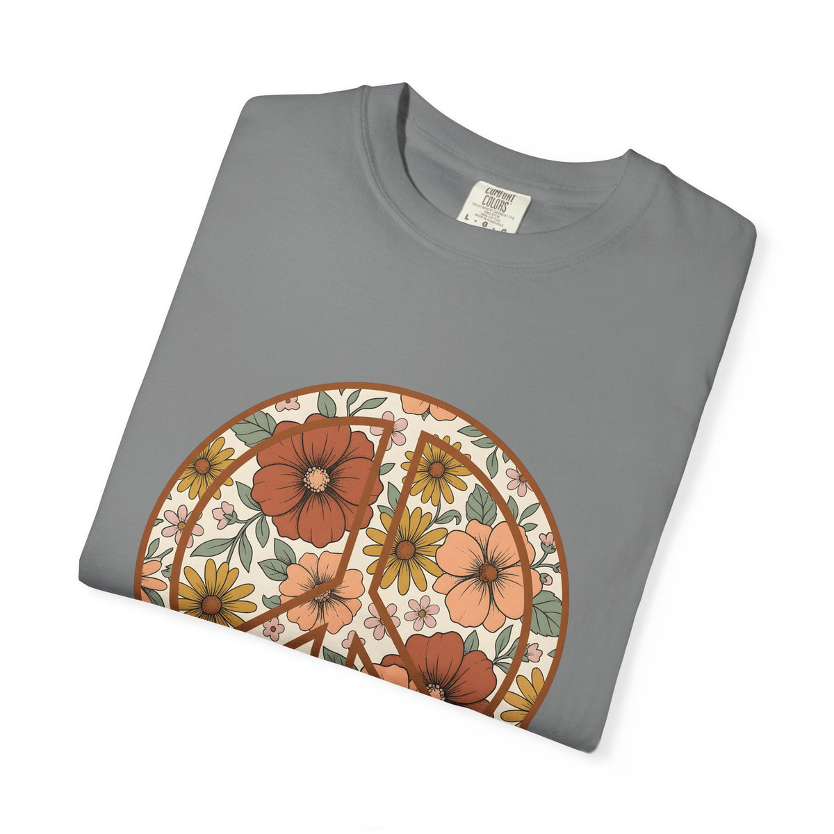 Peace Hand Flower T-Shirt Boho Chic Psychedelic Gift Women Folk T-Shirt Peace Sign T-Shirt Hippie Fan Bohemian T-Shirt Trippy Graphic Classic