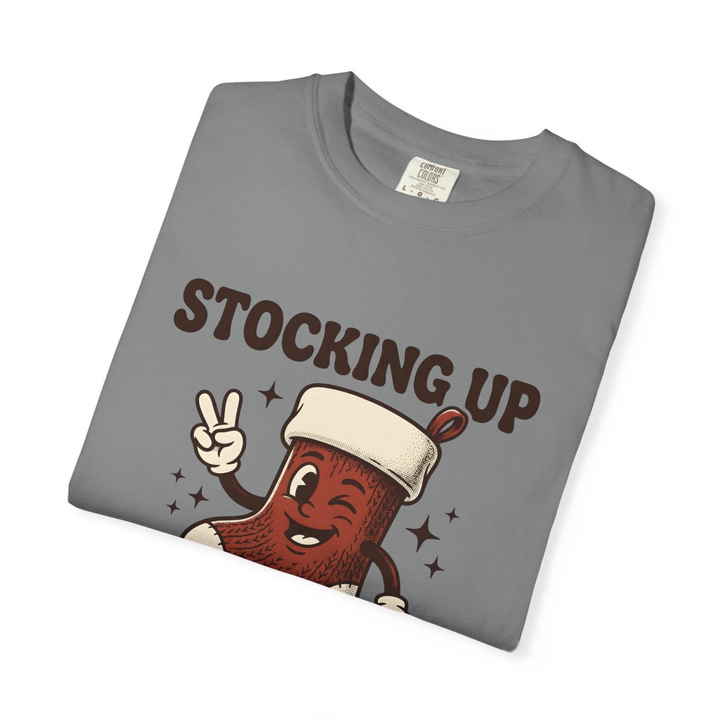 Christmas Stocking Character Christmas Humor Gift Vintage Stocking Holder Christmas Fan Retro T-Shirt