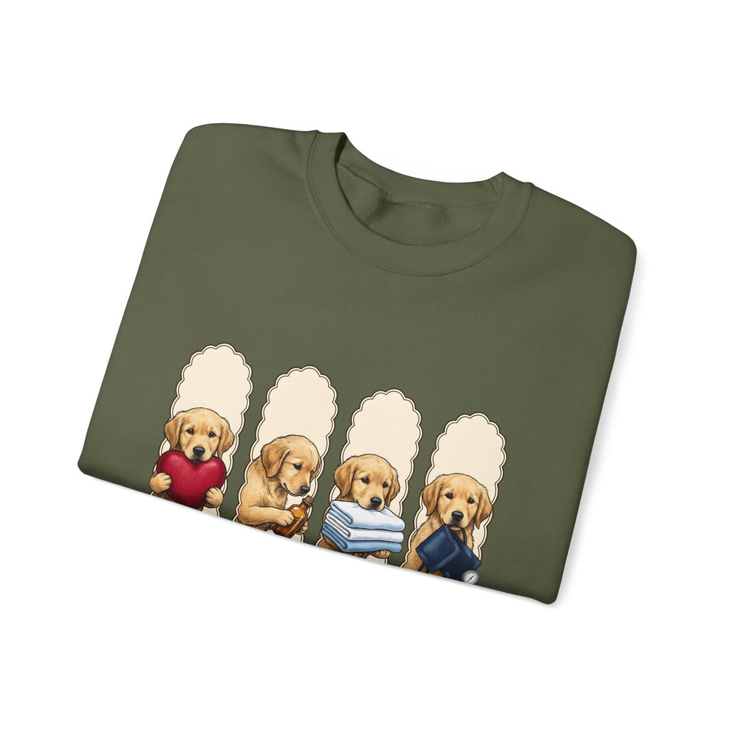 Golden Dog Puppy Nurse Pet Gift Puppy Healthcare Enthusiast Doggo Animal Minimalist Sweatshirt
