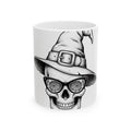 Skeleton Witch Hat Mug Halloween Dark Gift Women Traditional Tattoo Mug Witch Hat Mug Horror Fan Tattooed Mug