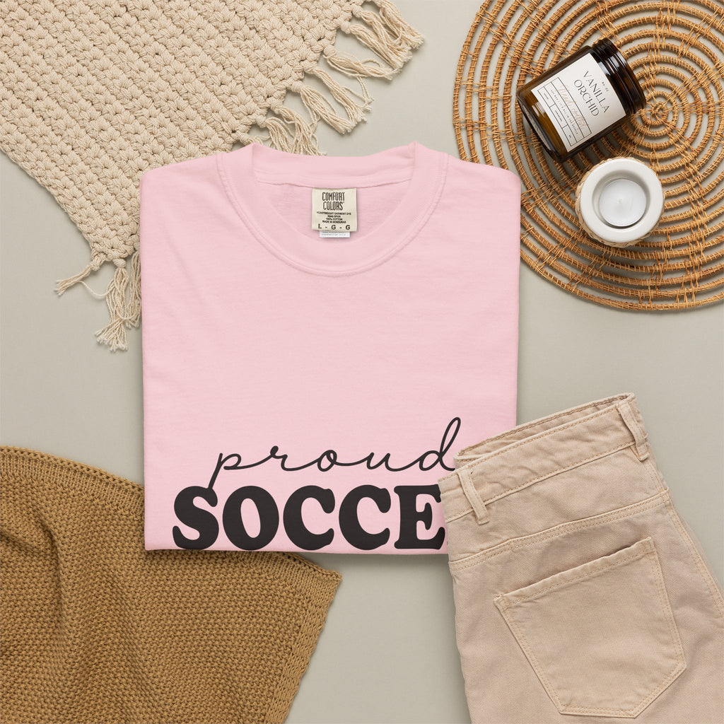 Soccer Ball T-Shirt Soccer Mom Fitness Gift Women Heavy T-Shirt Football T-Shirt Soccer Fan Grunge T-Shirt Workout Graphic Clean Sports T-Shirt
