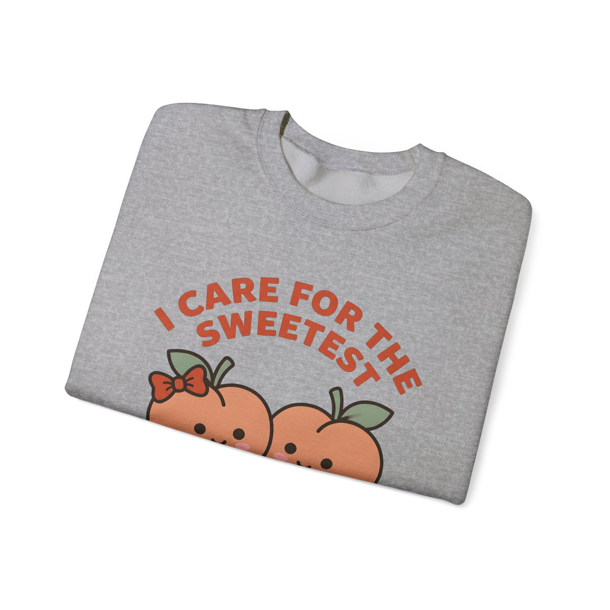 Adorable Peach Design Sweatshirt Nurses Gratitude Gift Women Chibi Sweatshirt Peach Sweatshirt Nurse Enthusiast Cartoon Sweatshirt Appreciation Graphic Comic