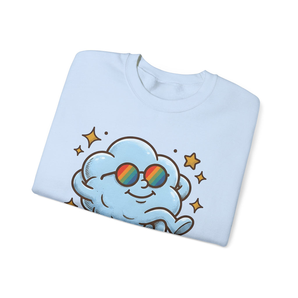 Smiling Cloud Boho Chic Inspiration Gift Comic Cloud Hippie Fan Cartoon Motivational Vintage Sweatshirt