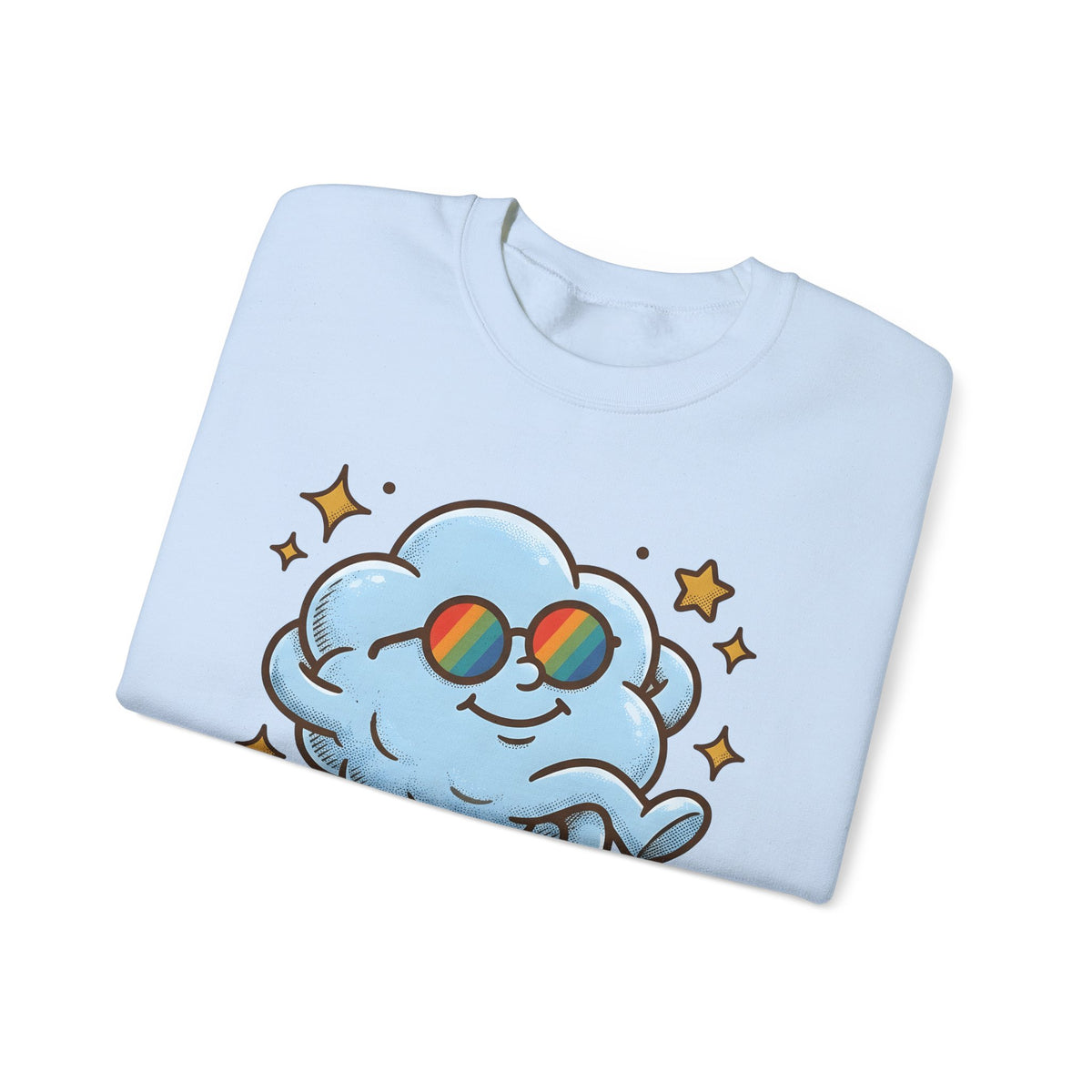 Smiling Cloud Boho Chic Inspiration Gift Comic Cloud Hippie Fan Cartoon Motivational Vintage Sweatshirt