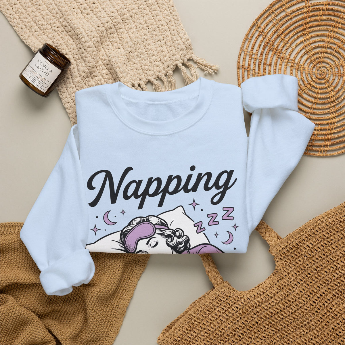 Sleeping Girl Sweatshirt Funny Bedtime Gift Women Antique Sweatshirt Slumbering Girl Sweatshirt Humor Fan Vintage Sweatshirt Sleep Graphic Classic Clock Sweatshirt