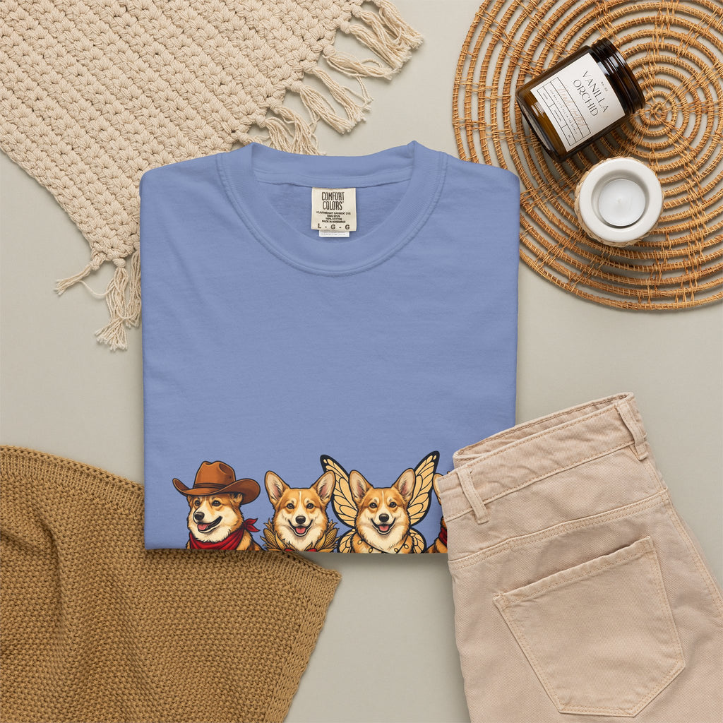 Corgi Dogs T-Shirt Dog Animals Gift Women Cartoon T-Shirt Pembroke Welsh Corgi T-Shirt Dog Fan Pet Graphic Corgi Illustration Kawaii Costumes