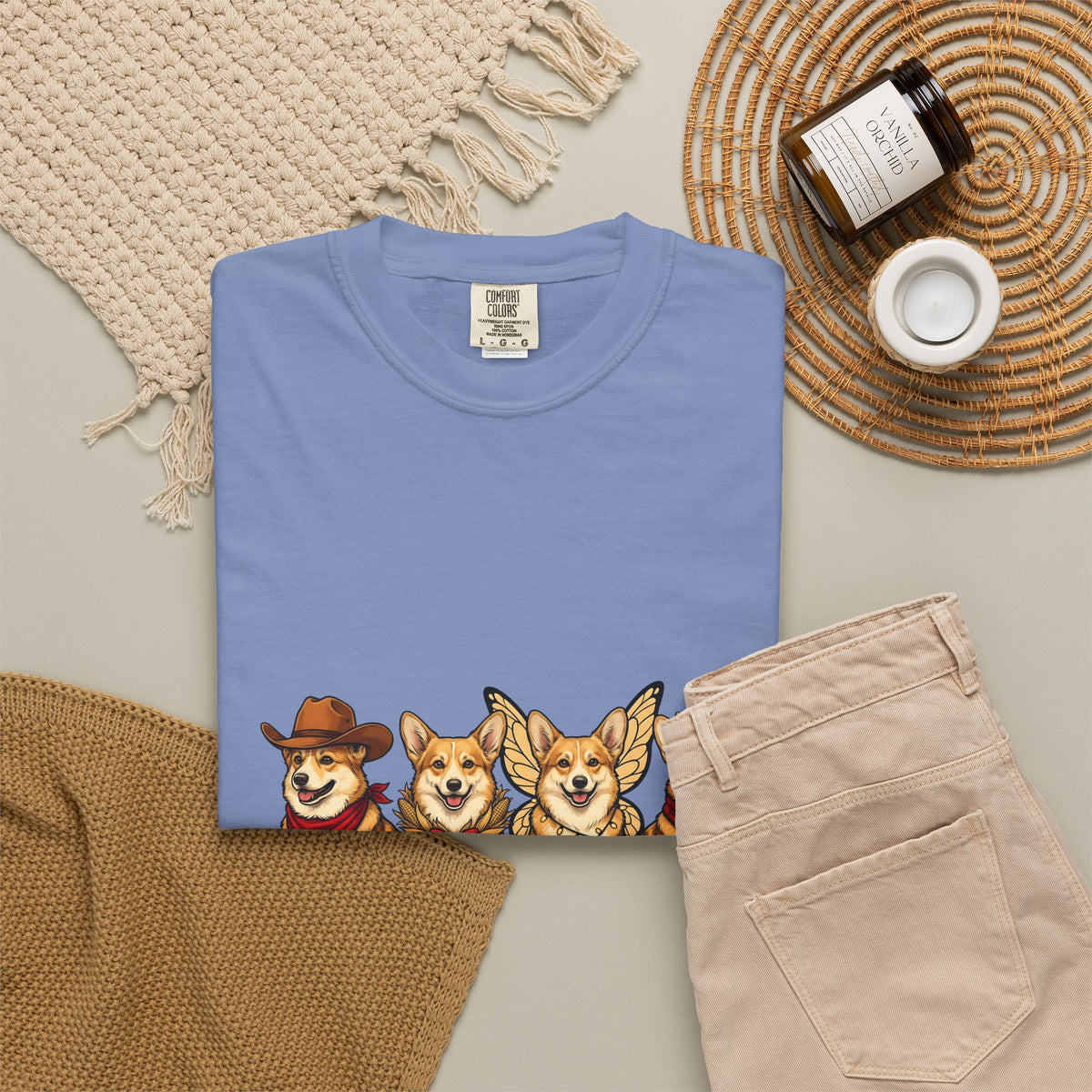 Corgi Dogs T-Shirt Dog Animals Gift Women Cartoon T-Shirt Pembroke Welsh Corgi T-Shirt Dog Fan Pet Graphic Corgi Illustration Kawaii Costumes