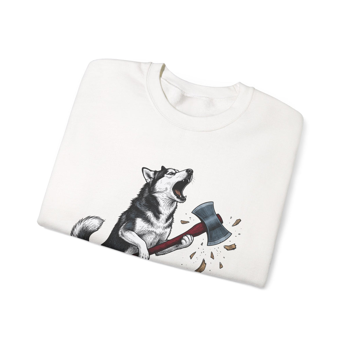 Wolf Dog Sweatshirt Dog Funny Gift Women Line Art Sweatshirt Wolfdog Sweatshirt Dog Fan Illustrated Graphic Sweatshirt Hand Drawn Splitting Axe Sweatshirt