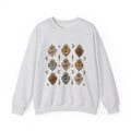 Sacred Heart Pattern Sweatshirt Boho Chic Mystical Gift Women Tattoo Sweatshirt Heart Design Sweatshirt Bohemian Fan Ink Graphic Sweatshirt Vintage Crescent