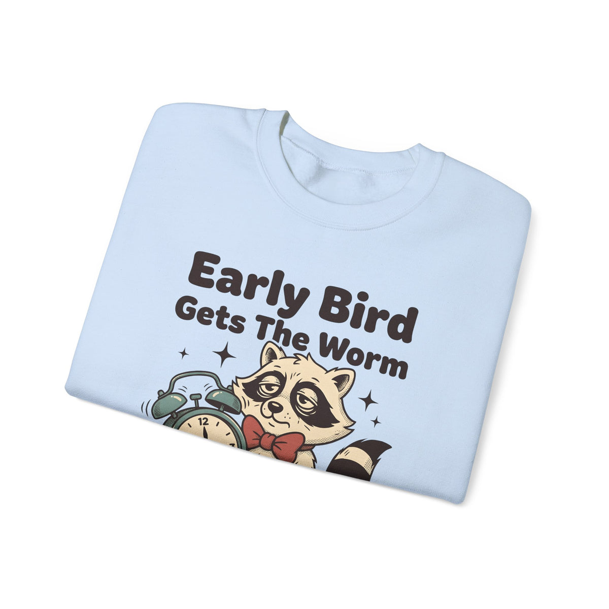 Raccoon Clock Sweatshirt Funny Animal Gift Women Cartoon Sweatshirt Clock Sweatshirt Humor Fan Comic Sweatshirt Wildlife Graphic Retro Stars Sweatshirt