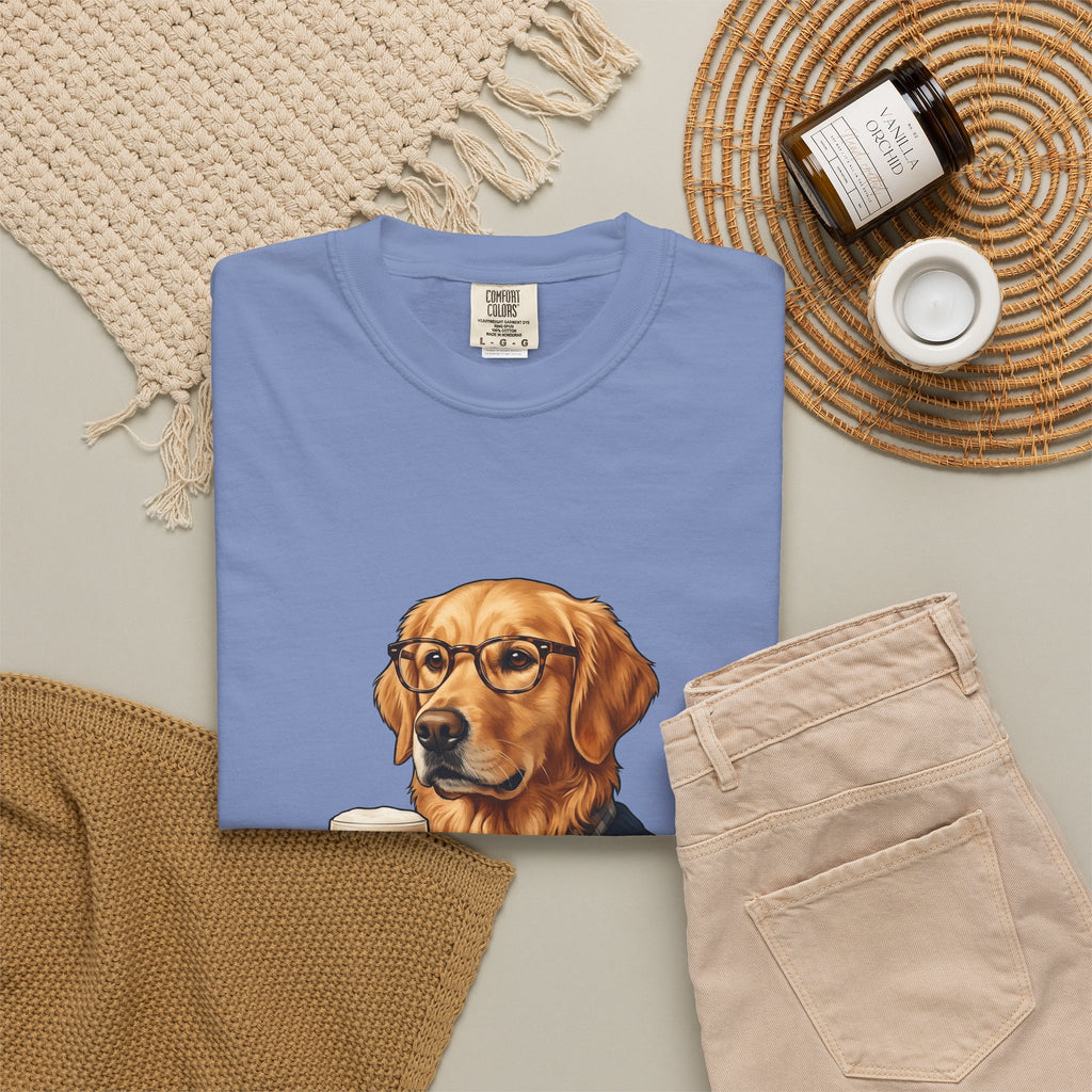 Golden Retriever Dog T-Shirt Dog Fun Gift Women Detailed T-Shirt Retriever T-Shirt Dog Fan Canine T-Shirt Humorous Graphic Old-Fashioned Lager