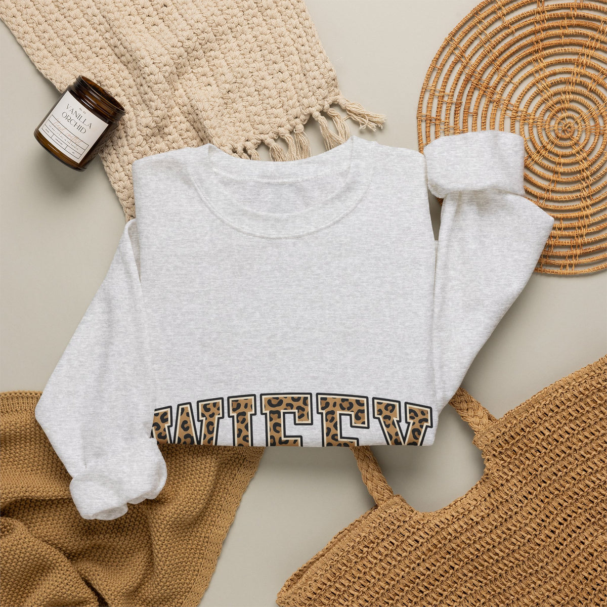Leopard Pattern Letters Sweatshirt Moms Bridal Gift Women Strong Sweatshirt Alphabet Sweatshirt Motherhood Enthusiast Bold Sweatshirt Wedding Graphic Vintage