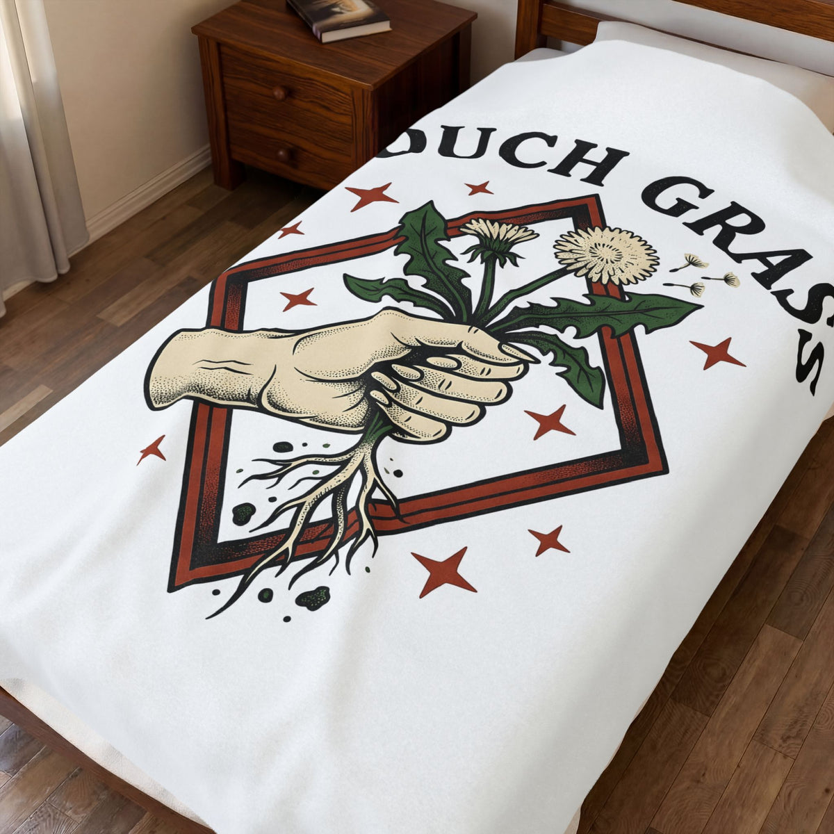 Hand Seed Head Blanket Boho Chic Environment Gift Women Old Fashioned Blanket Dandelion Blanket Hippie Fan Vintage Blanket Eco Graphic Sketch