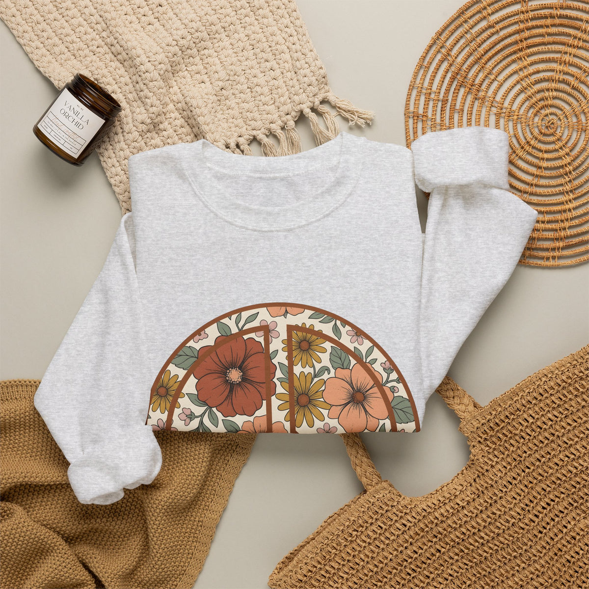 Peace Hand Flower Sweatshirt Boho Chic Psychedelic Gift Women Folk Sweatshirt Peace Sign Sweatshirt Hippie Fan Bohemian Sweatshirt Trippy Graphic Classic