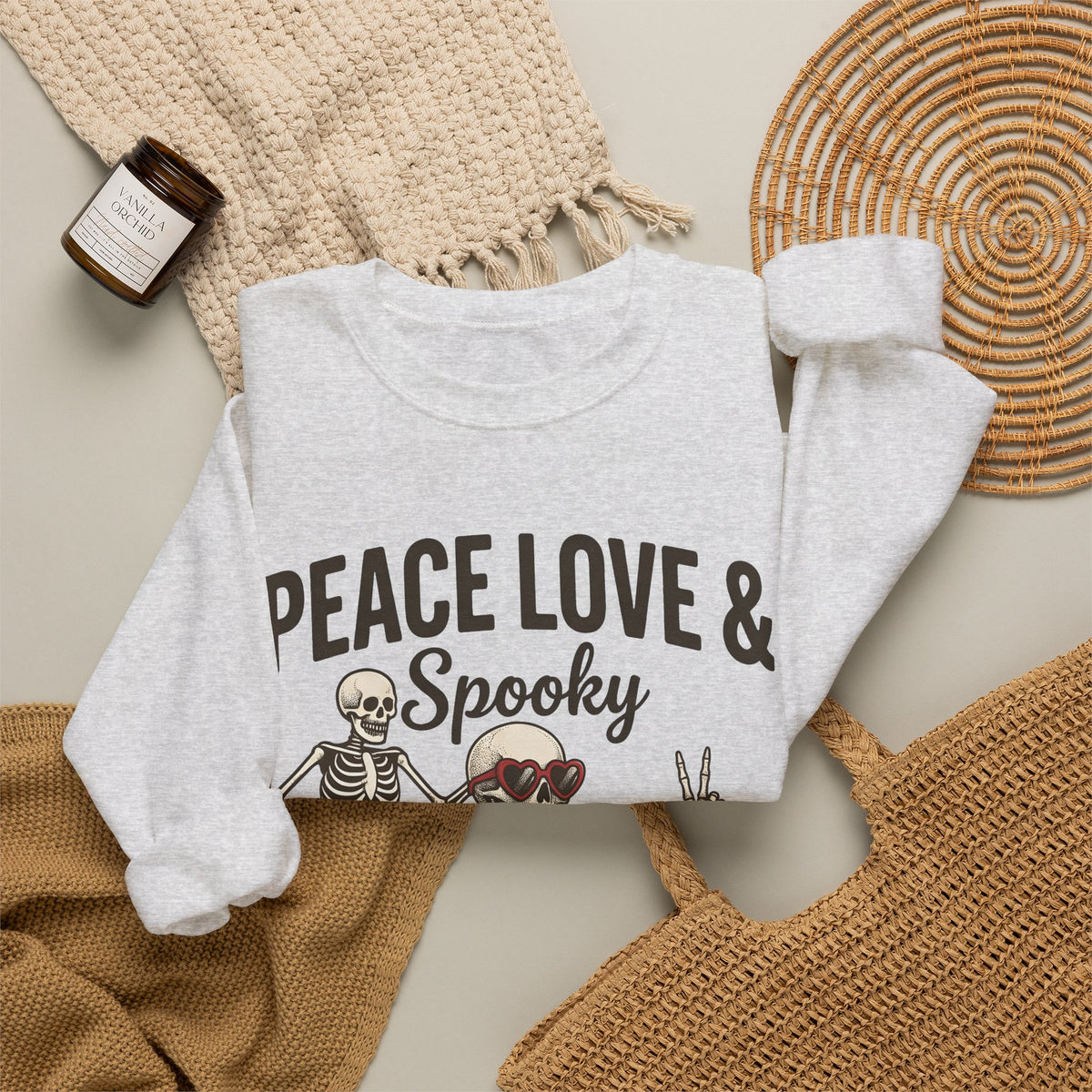 Bone Illustration Sweatshirt Halloween Garden Gift Women Retro Sweatshirt Skeleton Sweatshirt Spooky Fan Vintage Sweatshirt Yard Graphic Hand Drawn Flower