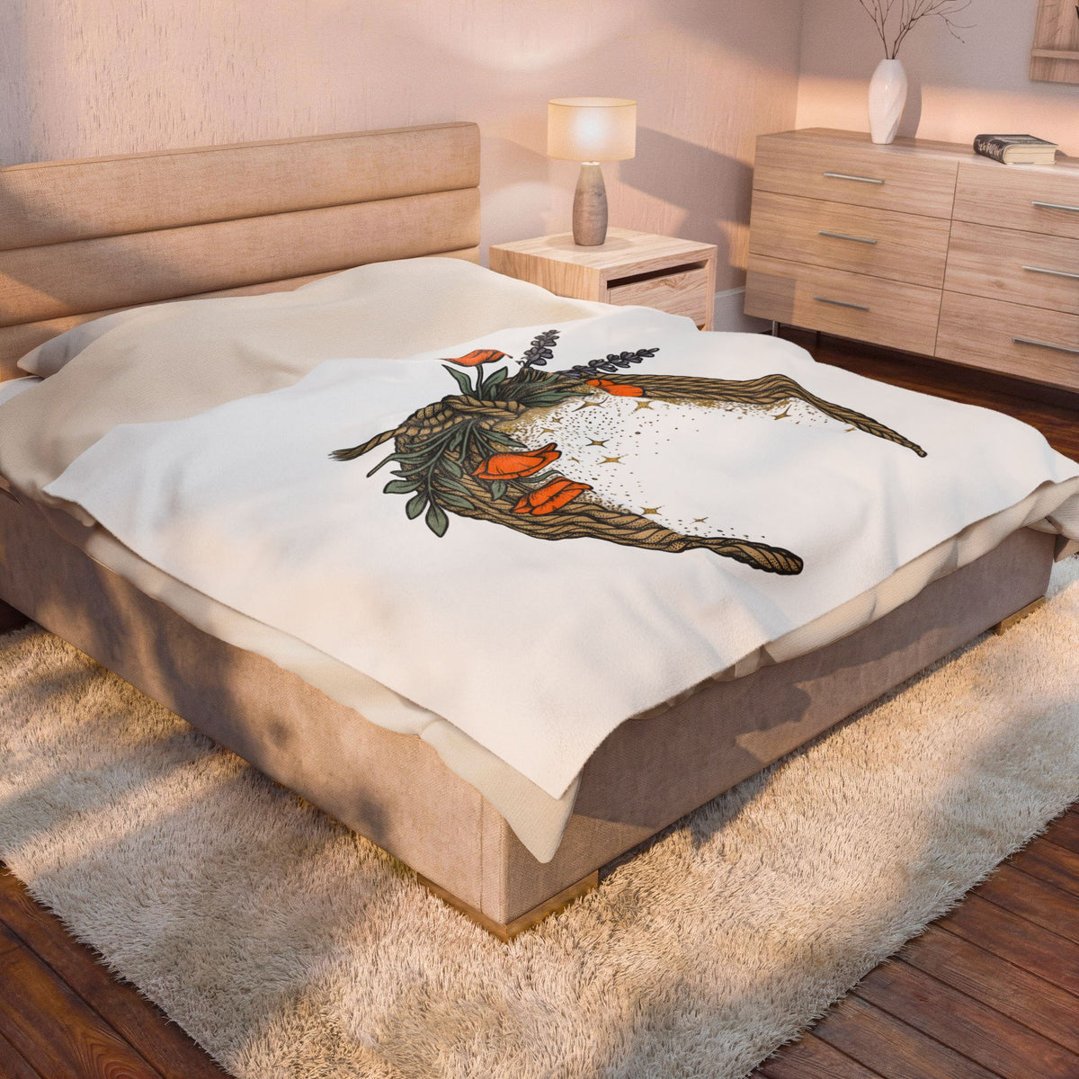Rope Moon Blanket Cowgirl Western Gift Women Boho Blanket Lunar Blanket Rodeo Fan Hippie Blanket Country Graphic Vintage Wildflowers Blanket