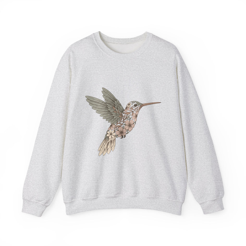 Hummingbird Floral Sweatshirt Boho Chic Nature Gift Women Boho Sweatshirt Hummingbird Sweatshirt Bohemian Fan Tribal Sweatshirt Environmental Graphic Hand