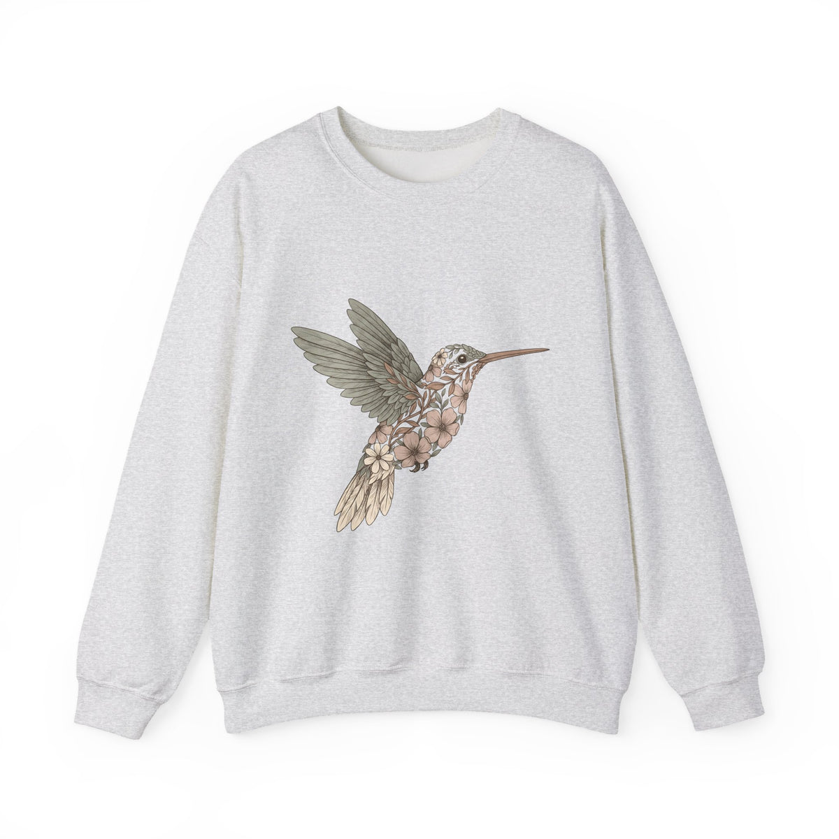 Hummingbird Floral Sweatshirt Boho Chic Nature Gift Women Boho Sweatshirt Hummingbird Sweatshirt Bohemian Fan Tribal Sweatshirt Environmental Graphic Hand