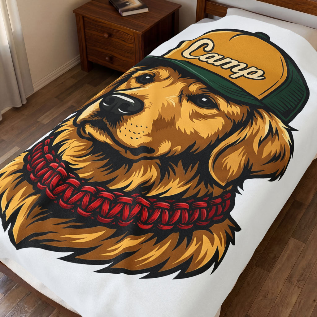 Golden Retriever Blanket Dog Hiking Gift Women Hand Drawn Blanket Retriever Blanket Dog Fan Illustrated Graphic Blanket Classic Cap Blanket