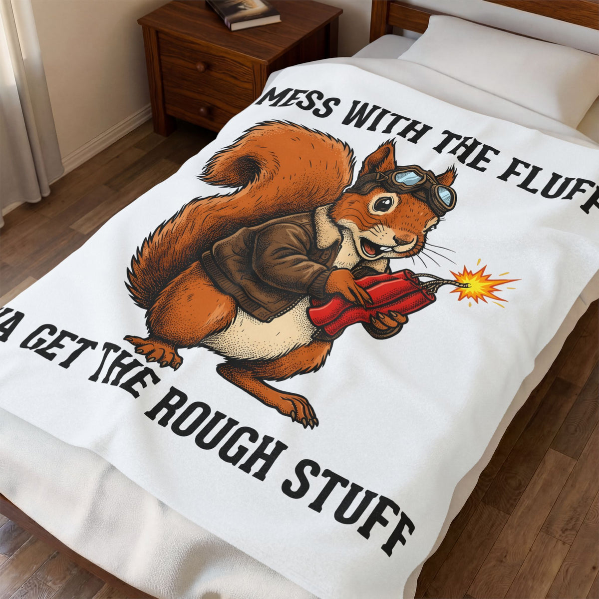 Chipmunk Flight Jacket Blanket Funny Wildlife Gift Women Comic Blanket Bomber Jacket Blanket Humor Fan Cartoon Blanket Animal Graphic Retro