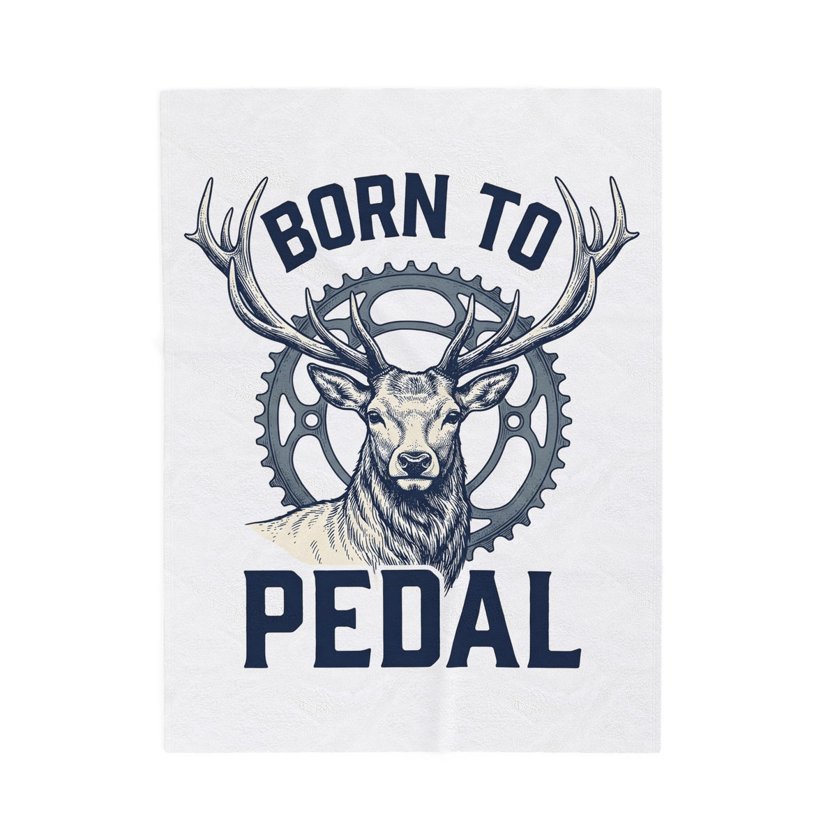 Deer Gear Cycling Nature Gift Vintage Hunting Cyclist Fan Retro Wilderness Hand Drawn Antlers Blanket