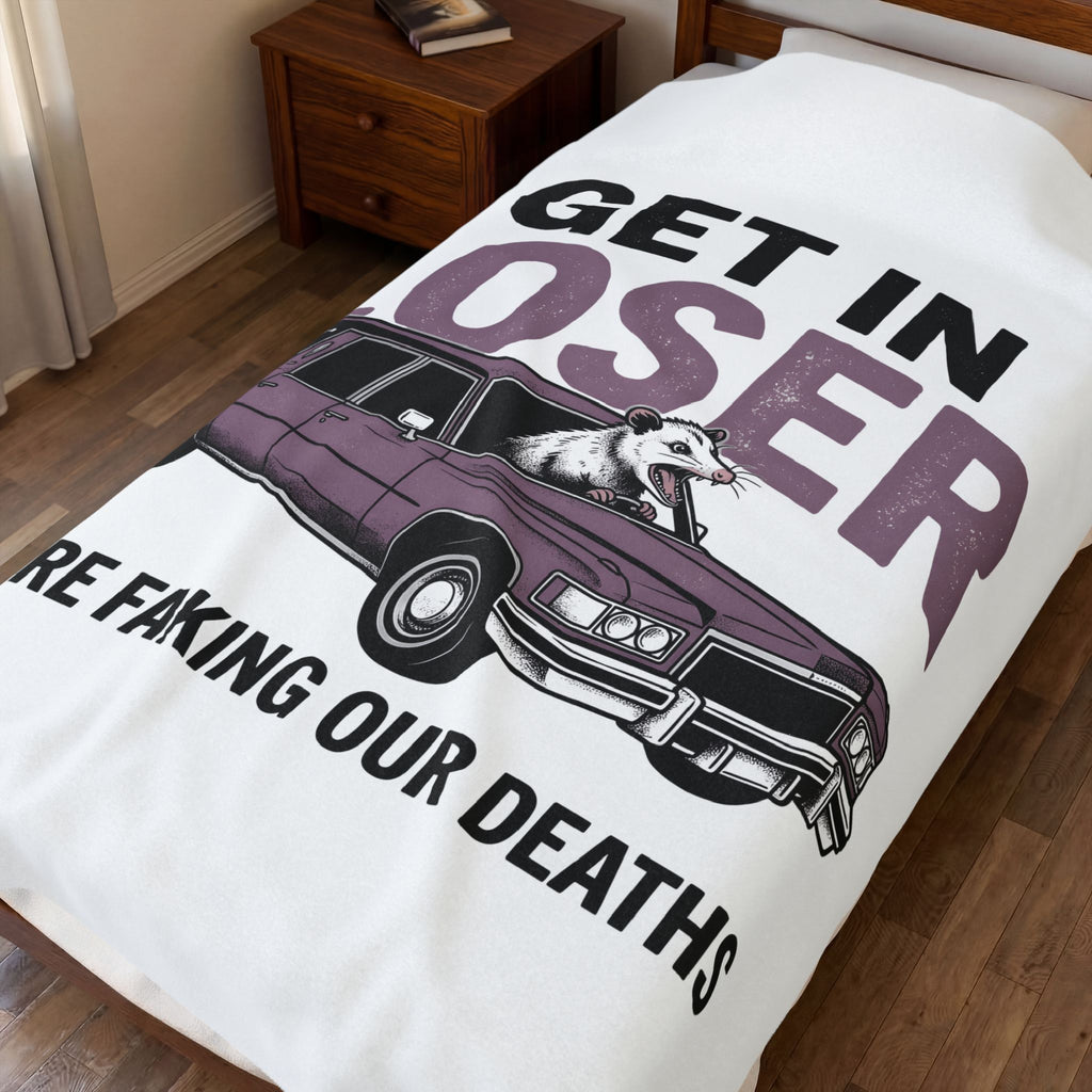 Opossum Hearse Blanket Funny Critter Gift Women Historic Blanket Hearse Blanket Humor Fan Vintage Blanket Animal Graphic Classic Automobile Blanket