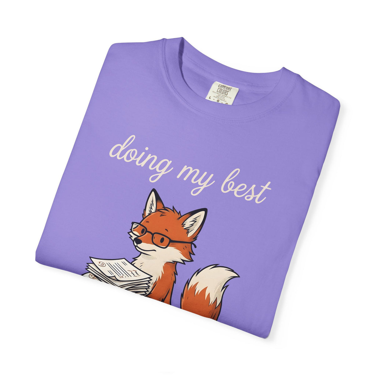 Fox Glasses T-Shirt Teacher Animal Gift Women Cute T-Shirt Spectacles T-Shirt Educator Enthusiast Adorable T-Shirt Wildlife Graphic Hand Drawn