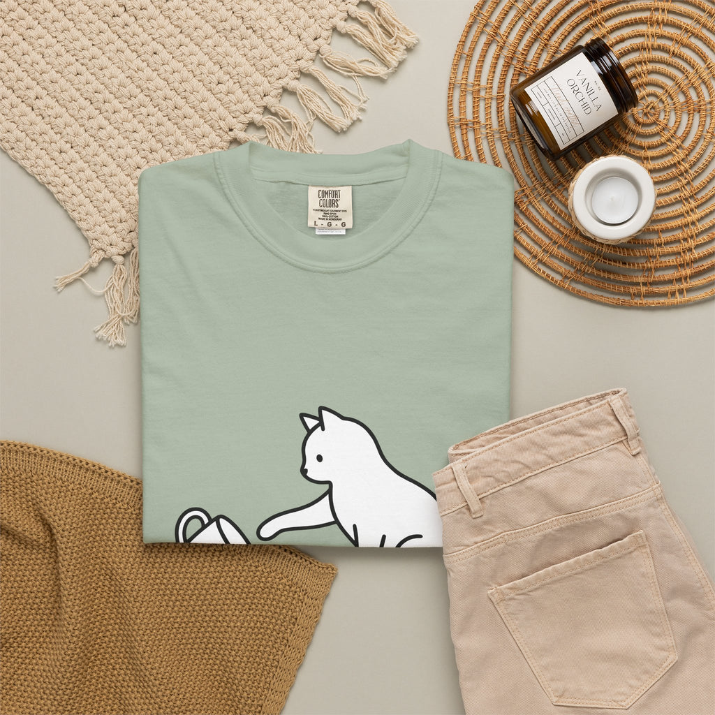 Cat T-Shirt Cat Joke Gift Women Simple T-Shirt Kitten T-Shirt Feline Fan Cat T-Shirt Humor Graphic Sketch T-Shirt T-Shirt