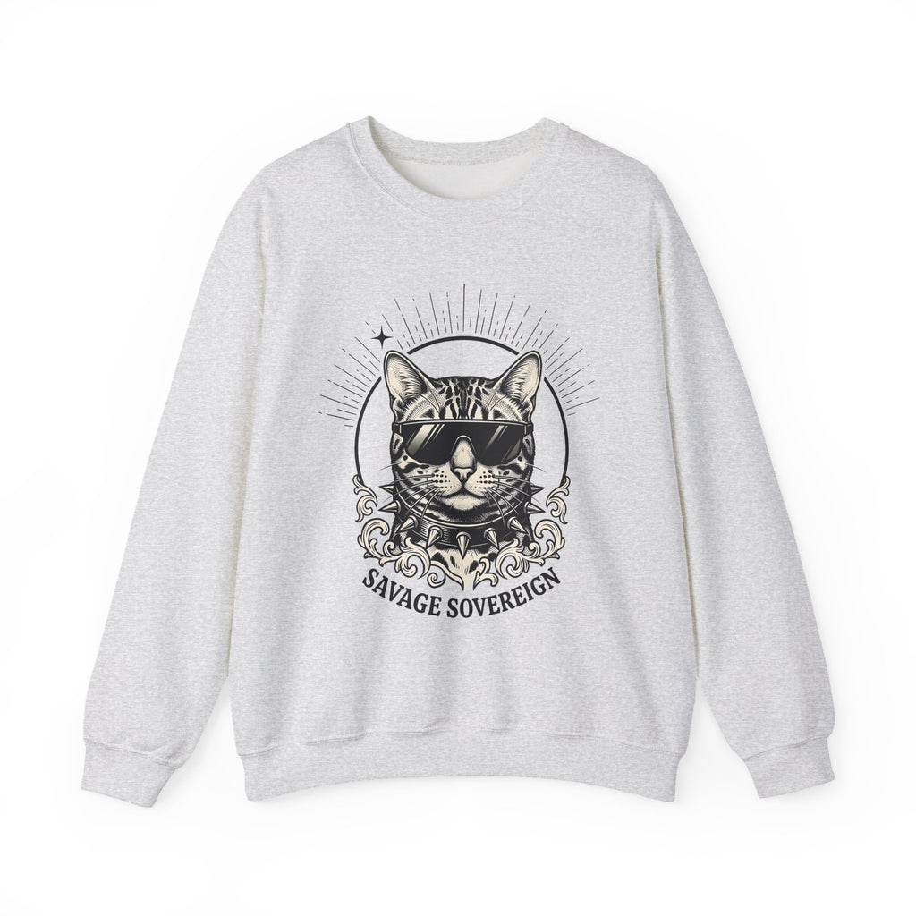 Stylish Cat Sweatshirt Cat Joke Gift Women Illustrative Sweatshirt Kitty Sweatshirt Feline Fan Catty Graphic Old School Cool Glasses Sweatshirt