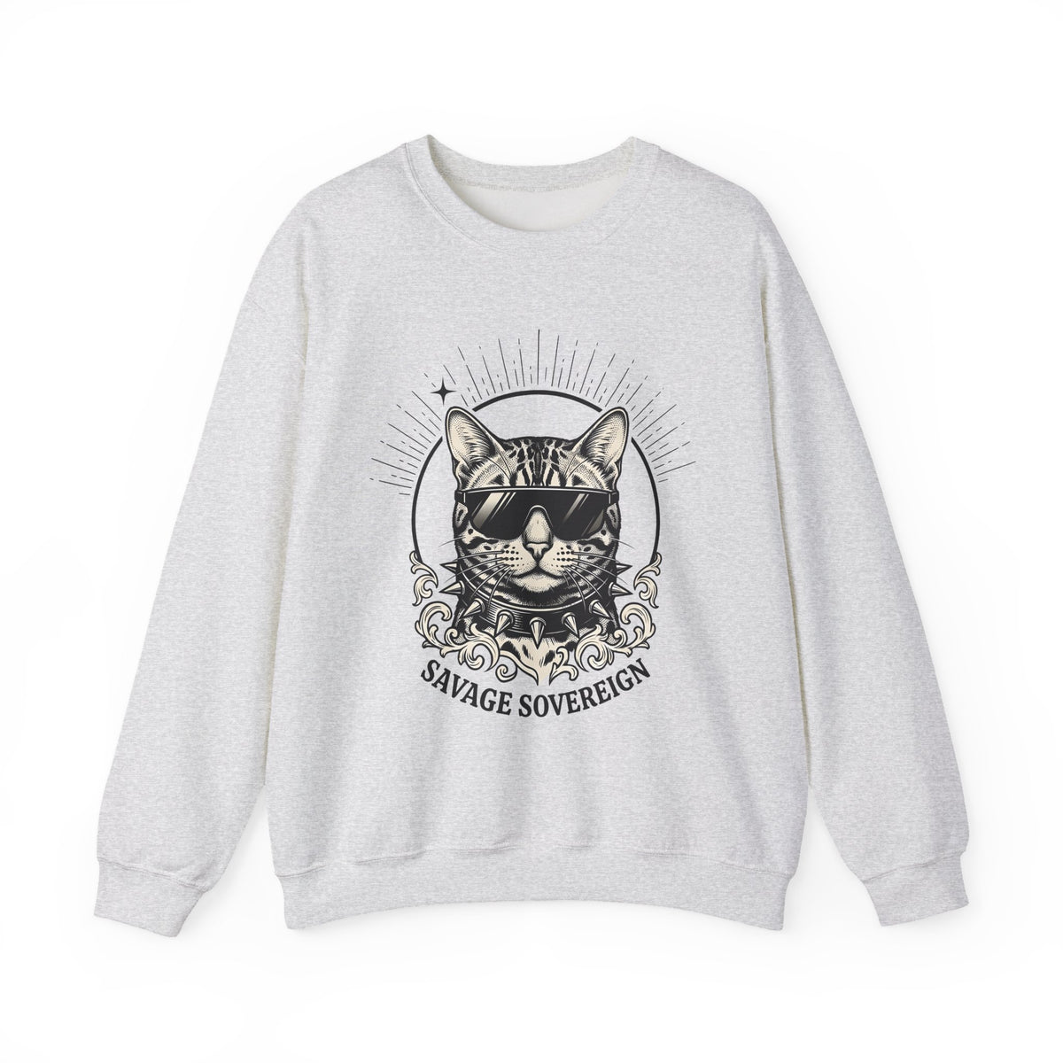 Stylish Cat Sweatshirt Cat Joke Gift Women Illustrative Sweatshirt Kitty Sweatshirt Feline Fan Catty Graphic Old School Cool Glasses Sweatshirt