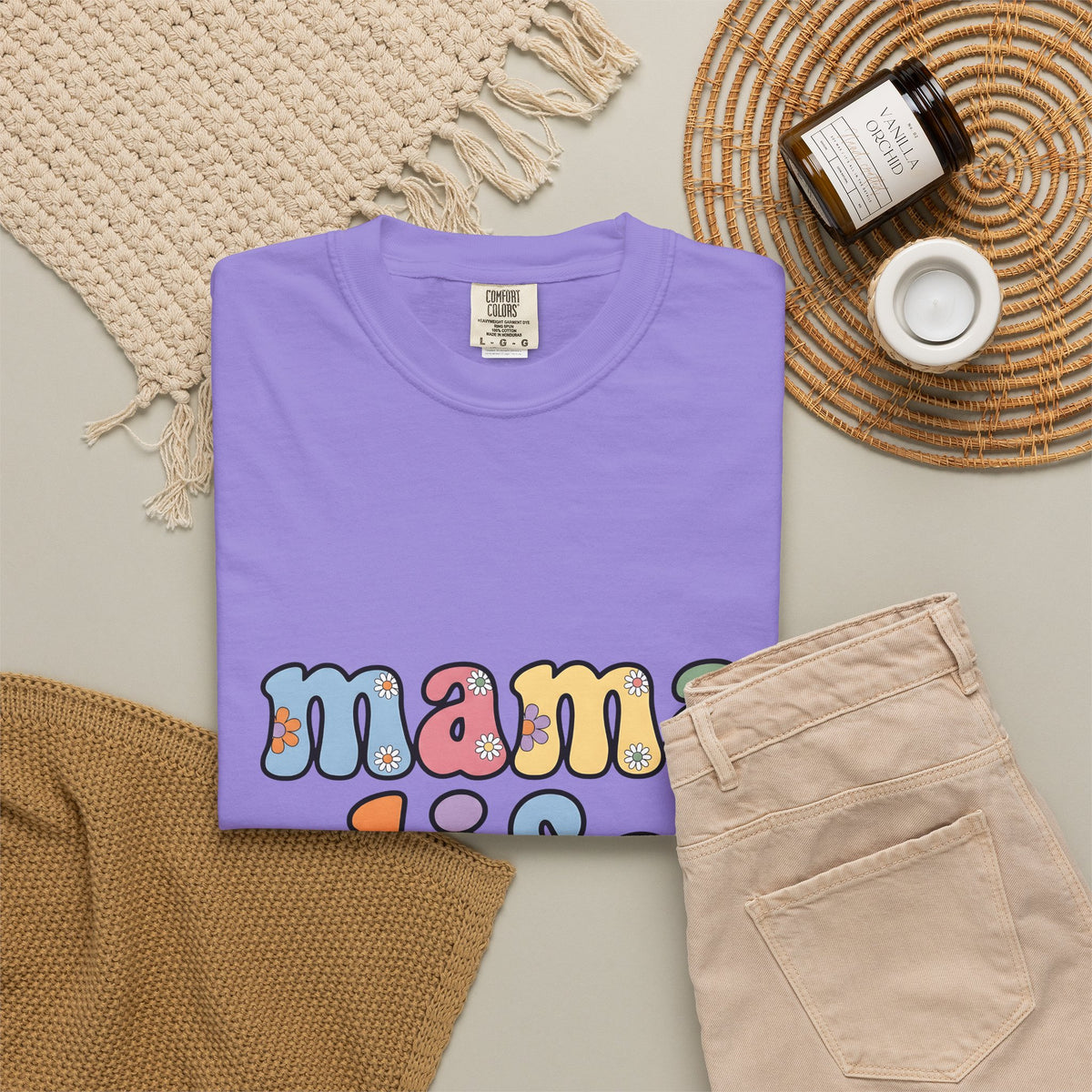Bloom Typography T-Shirt Moms Relatives Gift Women Boho T-Shirt Typography T-Shirt Motherhood Enthusiast Bohemian T-Shirt Family Graphic Classic