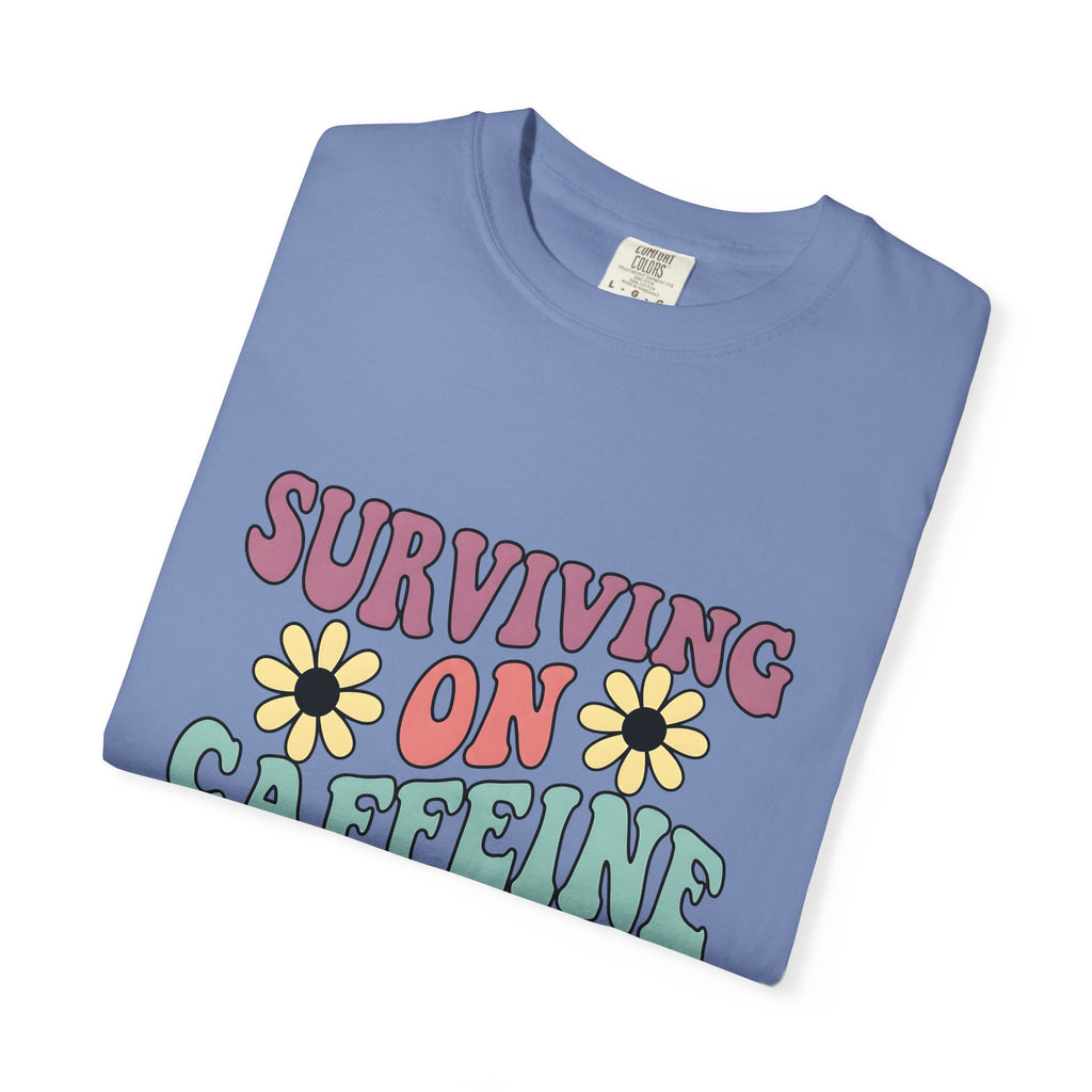 Retro Floral Art T-Shirt Coffee Satire Gift Women Boho T-Shirt Floral Art T-Shirt Java Fan Bohemian T-Shirt Sarcastic Graphic Retro Wildflower