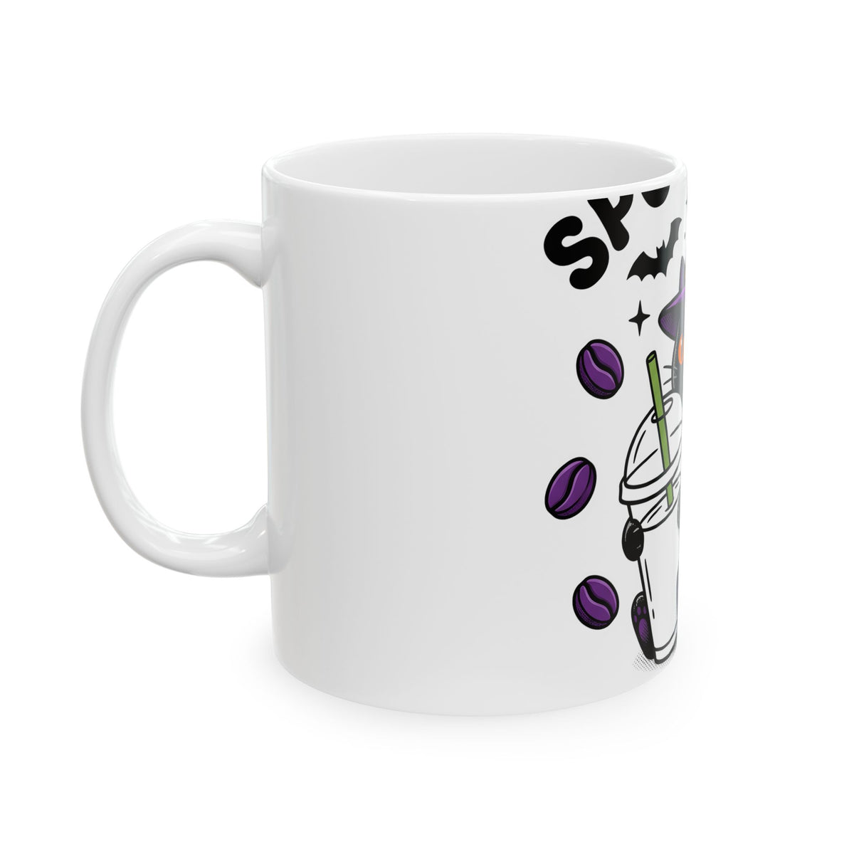 Black Cat Witch Mug Halloween Latte Gift Women Anime Mug Cat Witch Mug Horror Fan Manga Mug Coffee Graphic Classic Cup Mug