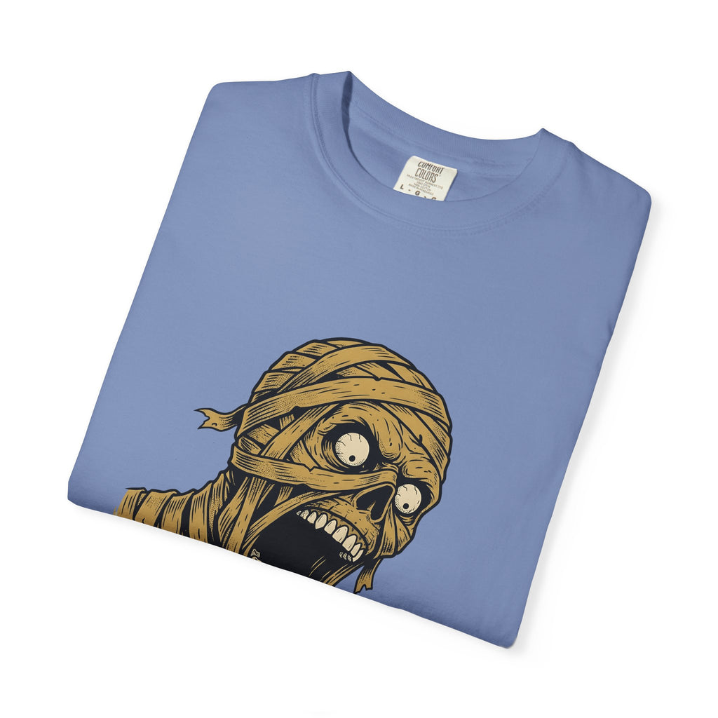 Mummy Skull T-Shirt Halloween Ghost Gift Women Creepy T-Shirt Skull T-Shirt Horror Fan Spooky T-Shirt Specter Graphic Classic Scarab T-Shirt