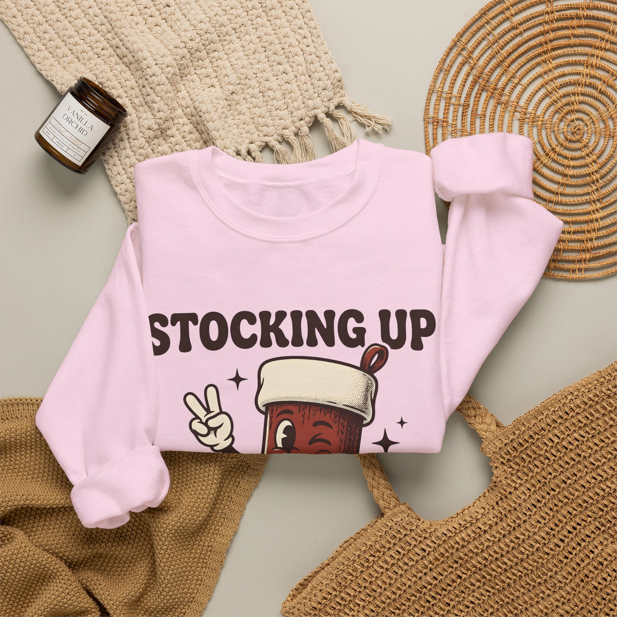 Christmas Stocking Character Christmas Humor Gift Vintage Stocking Holder Christmas Fan Retro Sweatshirt