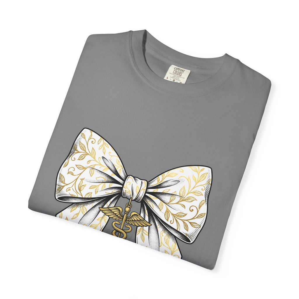 Medical Bow T-Shirt Nurses Healthcare Gift Women Botanical T-Shirt Medical Bow Tie T-Shirt Nurse Enthusiast Botanical Illustration Medical Graphic