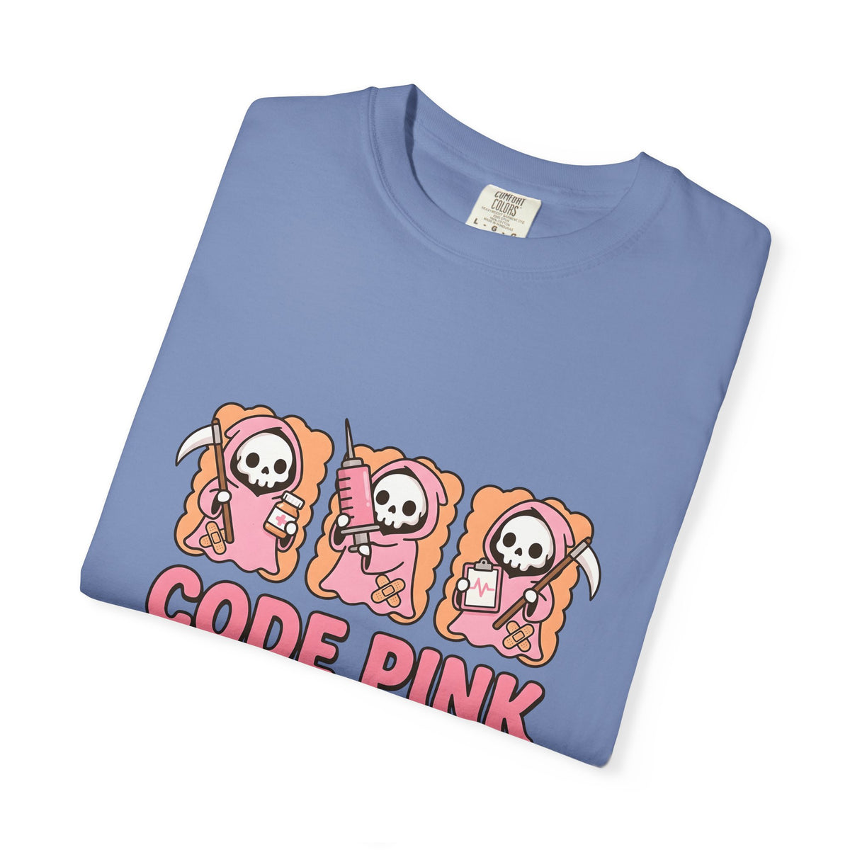 Lovable Reaper Figure T-Shirt Nurses Wellness Gift Women Manga T-Shirt Grim Reaper T-Shirt Nurse Enthusiast Anime T-Shirt Health Graphic Design
