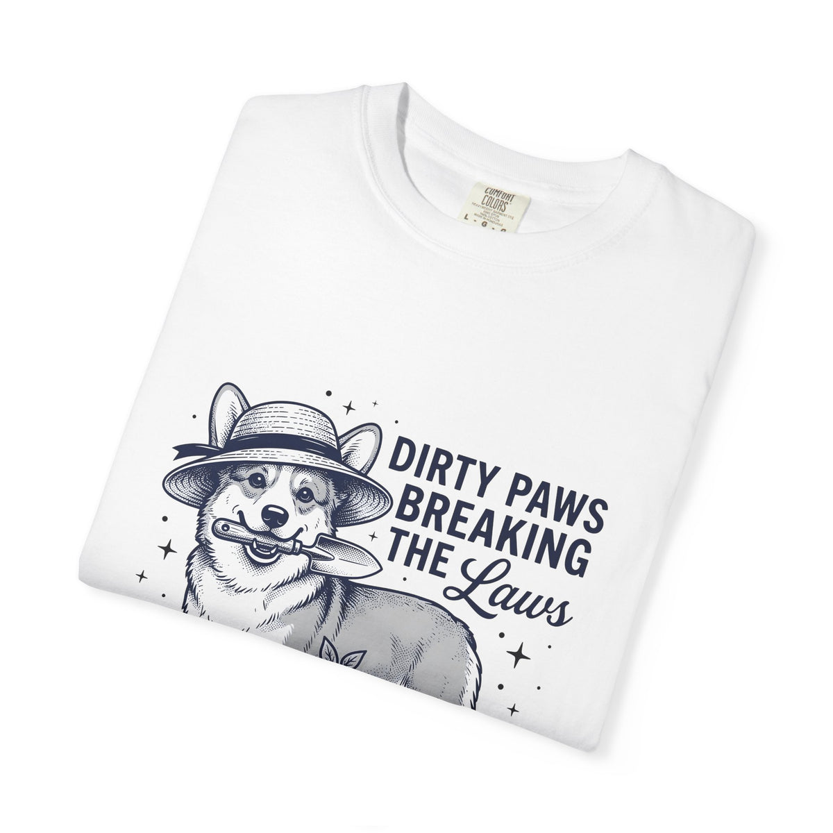 Corgi Canine T-Shirt Dog Horticulture Gift Women Old School T-Shirt Dog T-Shirt Dog Fan Puppy T-Shirt Gardening Graphic Outline Hand Shovel T-Shirt