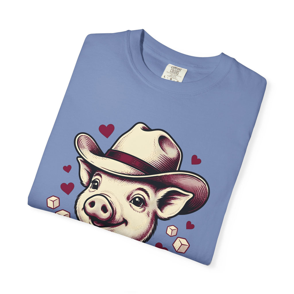 Pig Rancher Hat T-Shirt Funny Fauna Gift Women Classic T-Shirt Farmer Hat T-Shirt Humor Fan Retro T-Shirt Wildlife Graphic Line Art Heart Icons