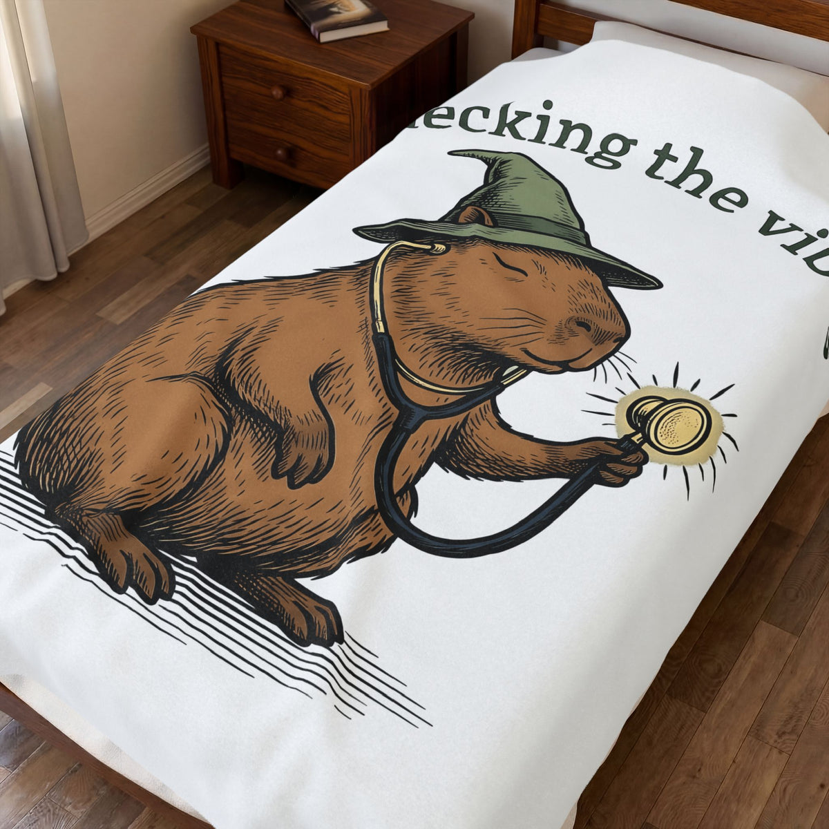 Capybara Warlock Blanket Nurses Critter Gift Women Illustrated Blanket Rodent Blanket Nurse Enthusiast Cartoon Blanket Animal Graphic Line Art