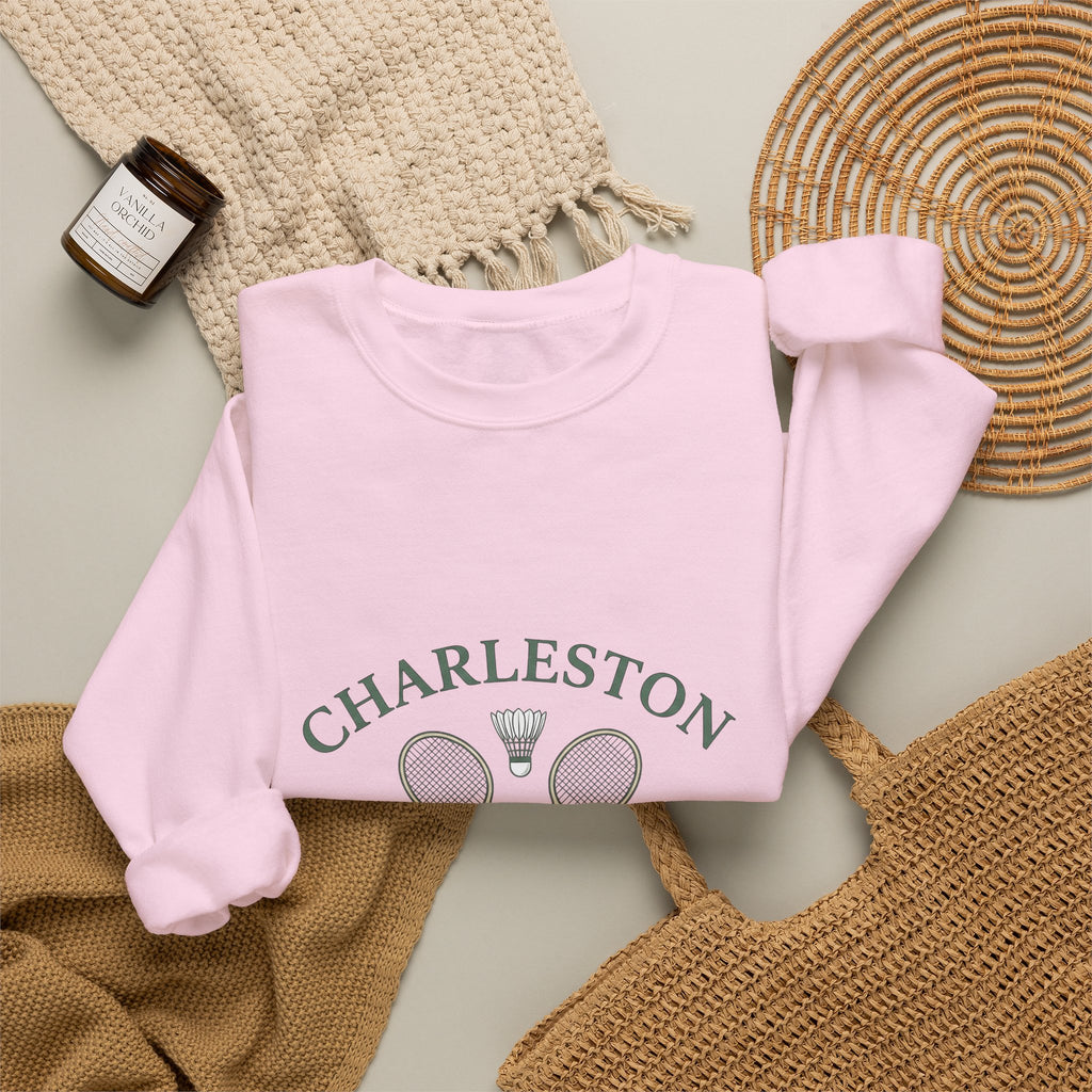 Badminton Racquets Badminton Group Gift Sketch Rackets Badminton Enthusiast Drawing Team Basic Birdie Sweatshirt