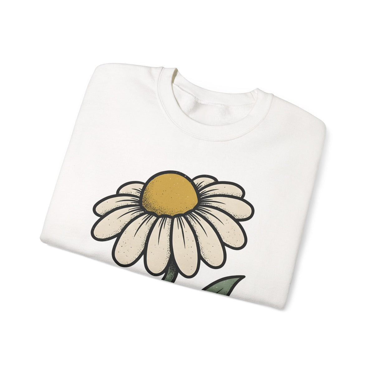 Daisy Petal Sweatshirt Floral Nature Gift Women Cartoon Sweatshirt Flower Sweatshirt Botanical Fan Comic Sweatshirt Outdoor Graphic Silhouette Sprig Sweatshirt