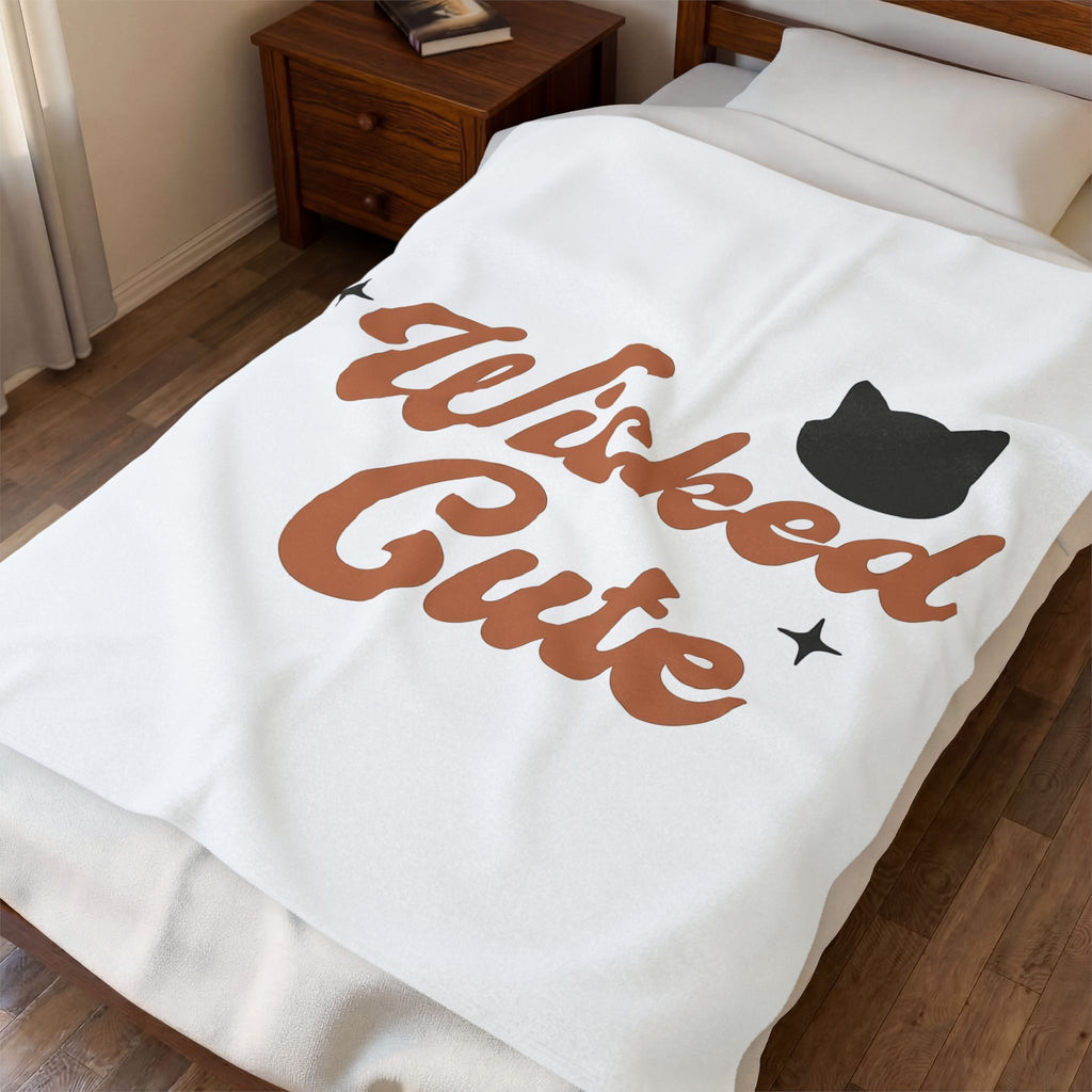 Feline Shape Blanket Halloween Style Gift Women Classic Blanket Cat Blanket Horror Fan Retro Blanket Fashion Graphic Simple Twinkles Blanket